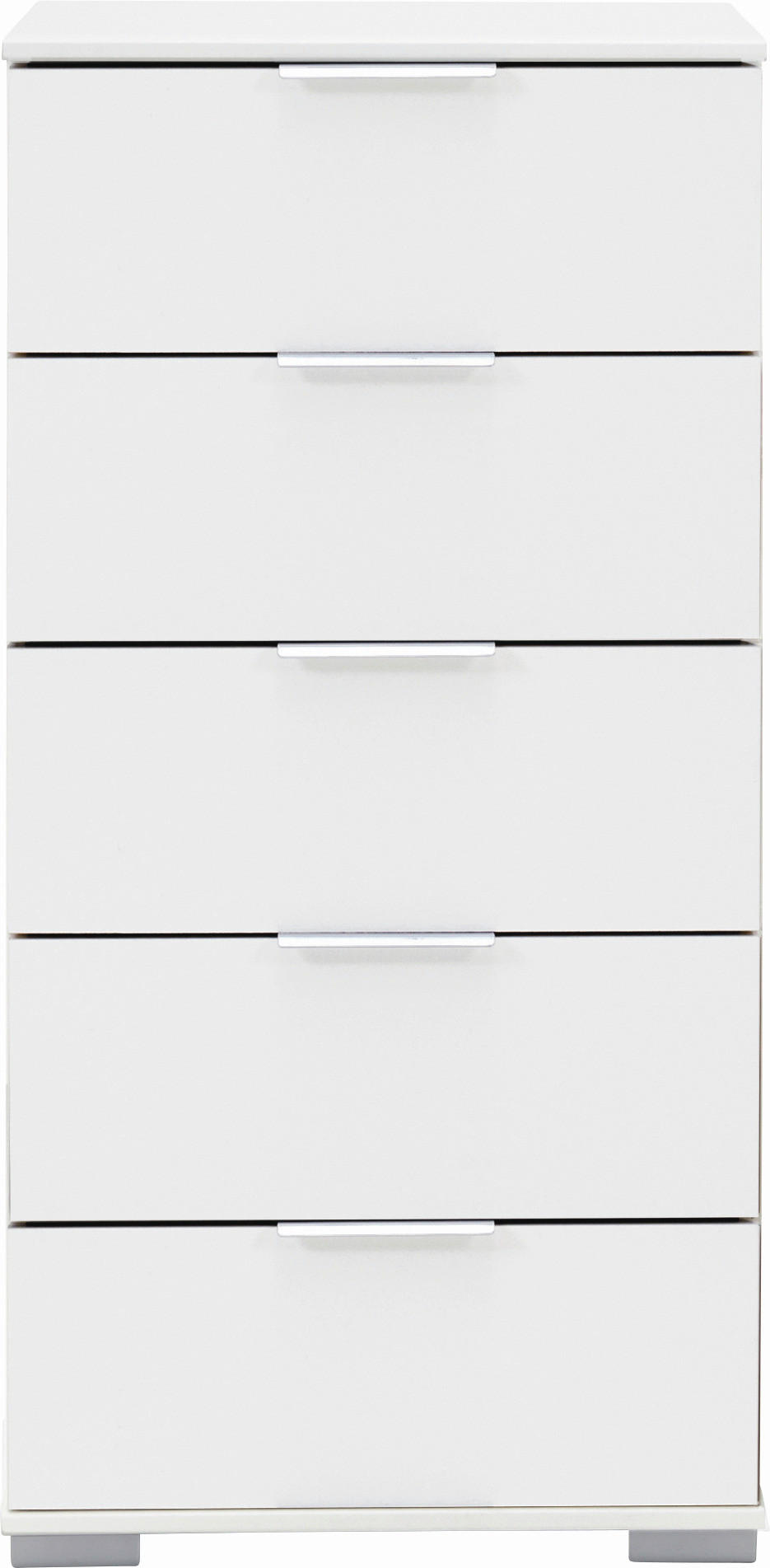 KOMMODE 49/102/41 cm Weiss  - Weiss/Alufarben, Design, Holzwerkstoff/Kunststoff (49/102/41cm) - Livetastic