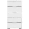 KOMMODE , 49/102/41 cm, 5 Schublade(n)  - Weiss/Alufarben, Design, Holzwerkstoff/Kunststoff (49/102/41cm) - Livetastic