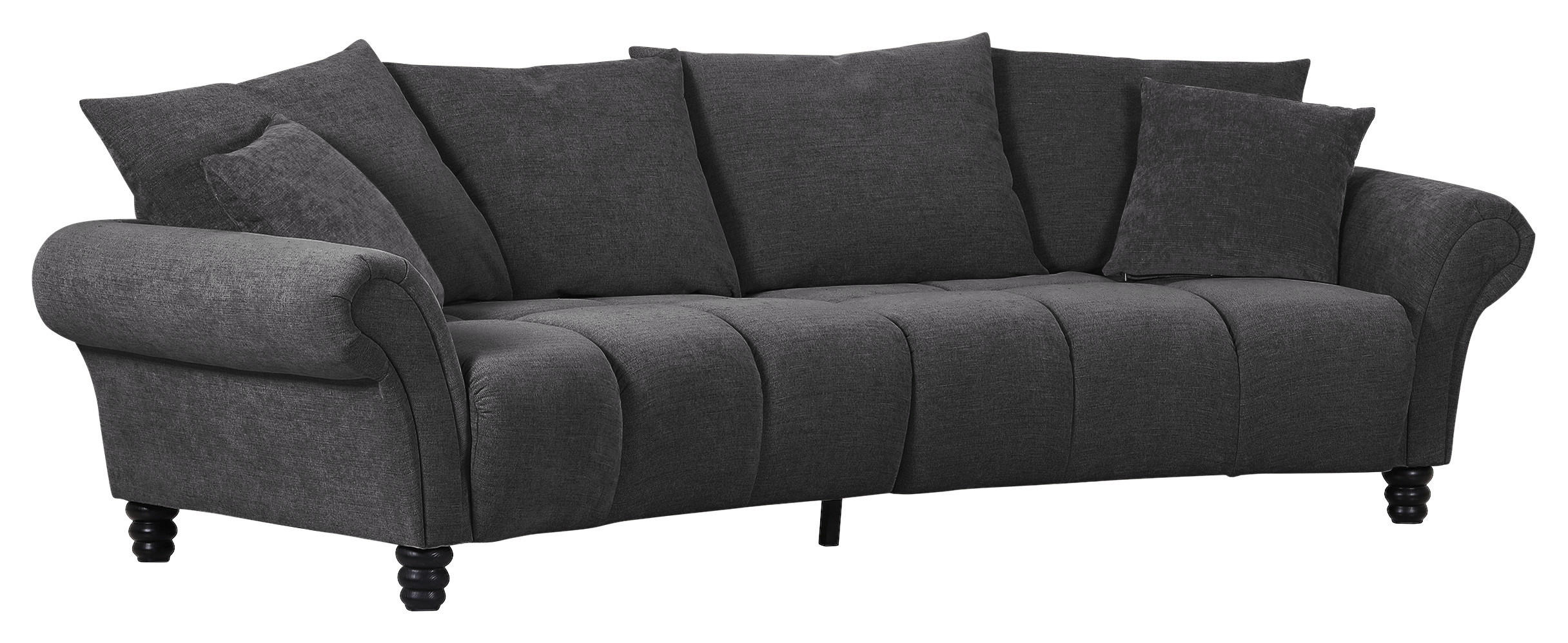 BIGSOFA Flachgewebe Anthrazit  - Anthrazit/Schwarz, KONVENTIONELL, Holz/Textil (290/78/115cm) - Carryhome