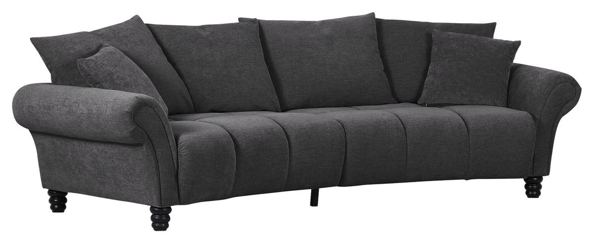 BIGSOFA in Flachgewebe Anthrazit  - Anthrazit/Schwarz, Konventionell, Holz/Textil (290/78/115cm) - Carryhome