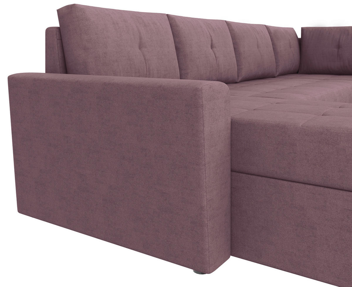 WOHNLANDSCHAFT TERMOLI Rosa Jacquard  - Schwarz/Rosa, Design, Kunststoff/Textil (155/297/212cm) - MID.YOU