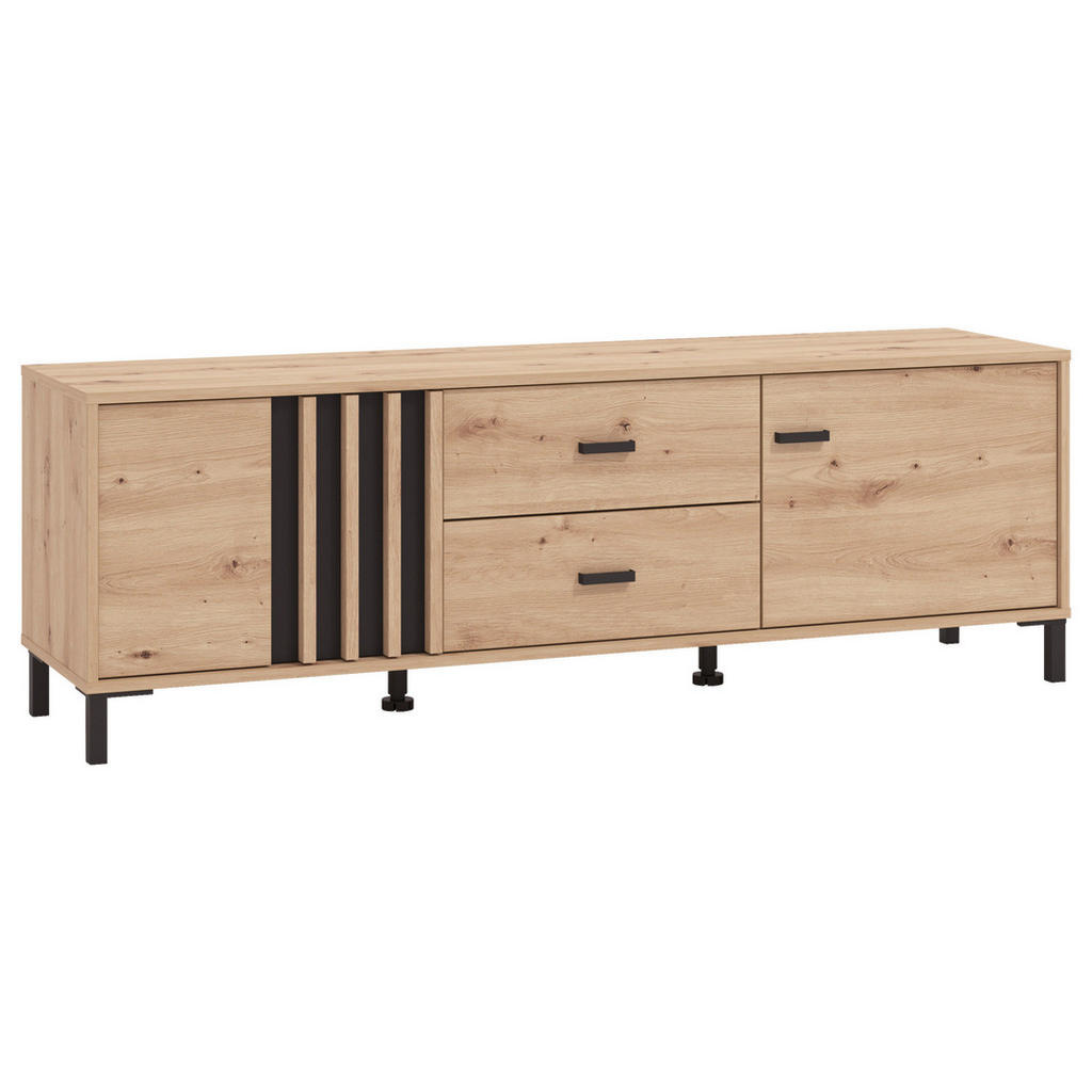 Hom`in SKRINKA POD TV, čierna, dub artisan, 157/52/40 cm