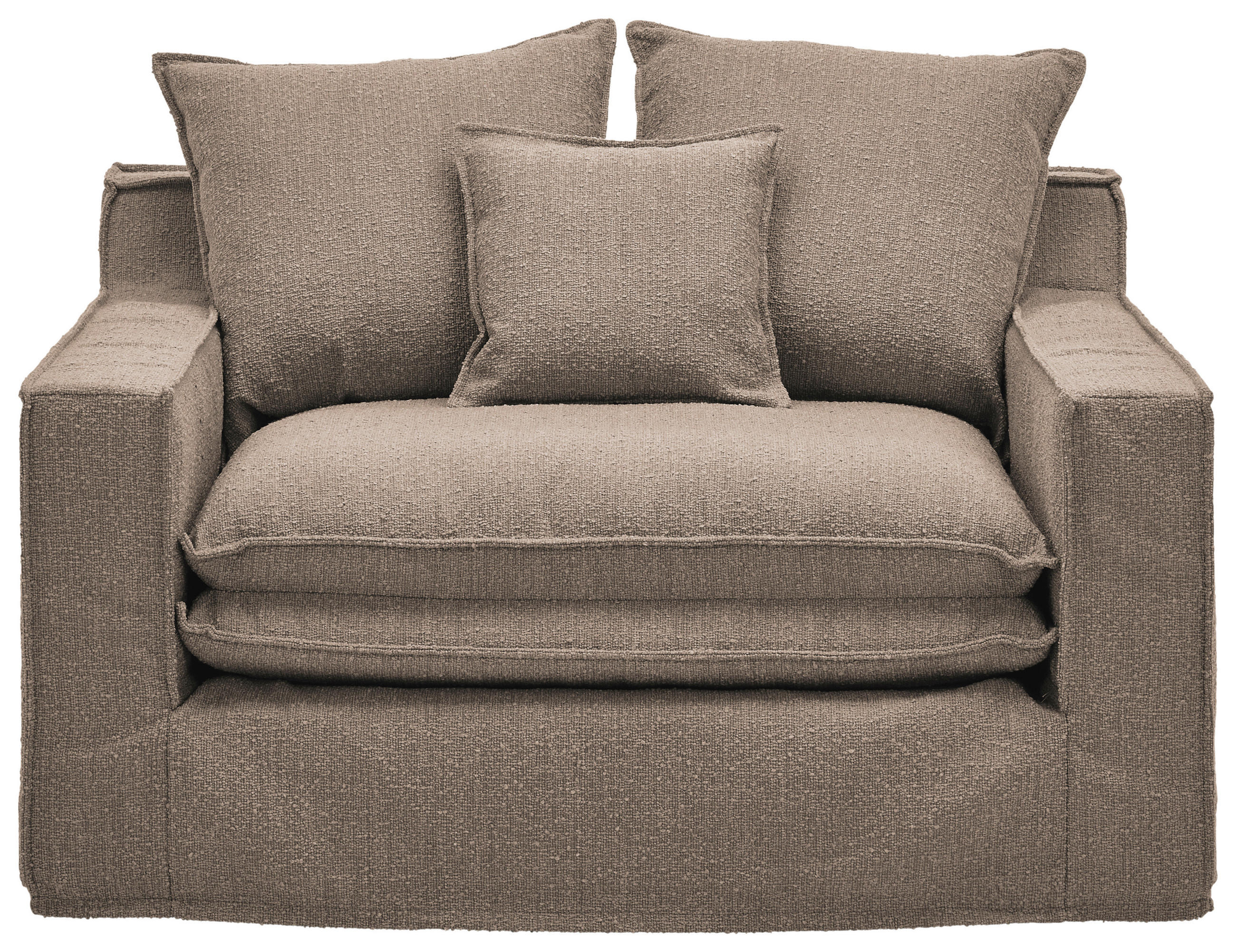 HUSSEN-SESSEL Bouclé Braun    - Schwarz/Braun, Trend, Kunststoff/Textil (129/92/105cm) - Livetastic