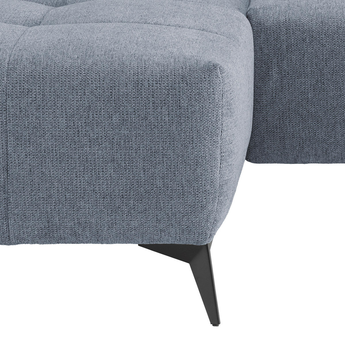 ECKSOFA in Chenille Hellblau  - Schwarz/Hellblau, Modern, Textil/Metall (180/258cm) - Livetastic