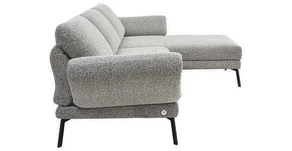 ECKSOFA  in Flachgewebe Blaugrau  175-224/255-365 cm  - Blaugrau/Schwarz, Design, Textil/Metall (175-224/255-365cm) - Dieter Knoll