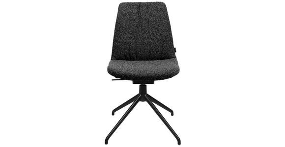 STUHL in Aluminium Flachgewebe Metall, Textil - Anthrazit/Schwarz, Design, Textil/Metall (46/85-88/55cm) - Johann Jakob