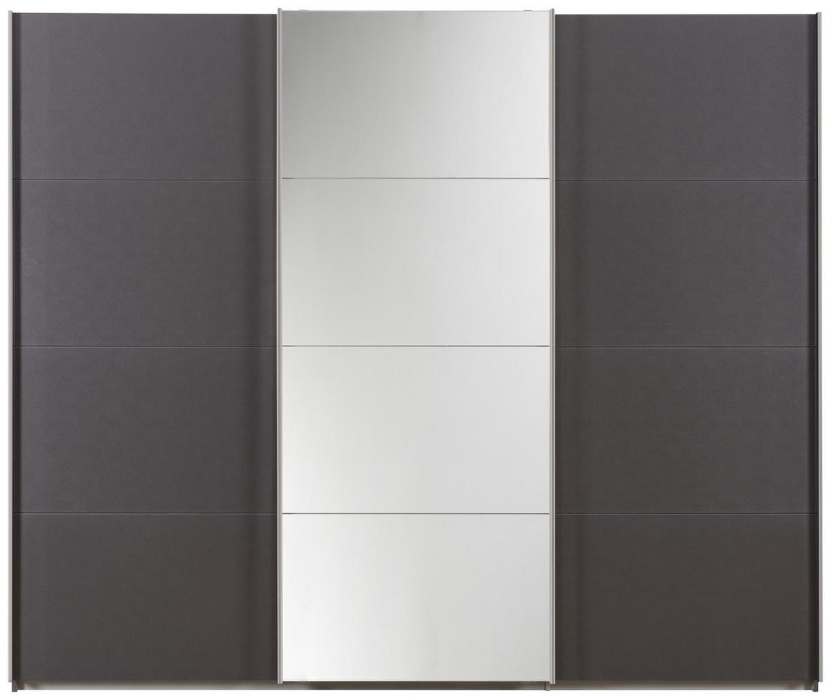 SCHWEBETÜRENSCHRANK 270/230/62 cm 3-türig  - Chromfarben/Dunkelgrau, Design, Glas/Holzwerkstoff (270/230/62cm) - Xora