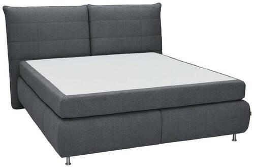 BOXSPRINGBETT 180/200 cm  in Dunkelgrau  - Edelstahlfarben/Dunkelgrau, Konventionell, Textil (180/200cm) - Dieter Knoll