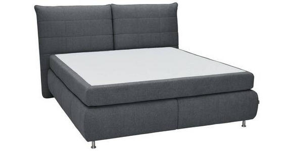 BOXSPRINGBETT 180/200 cm in Dunkelgrau - Edelstahlfarben/Dunkelgrau, KONVENTIONELL, Textil (180/200cm) - Dieter Knoll