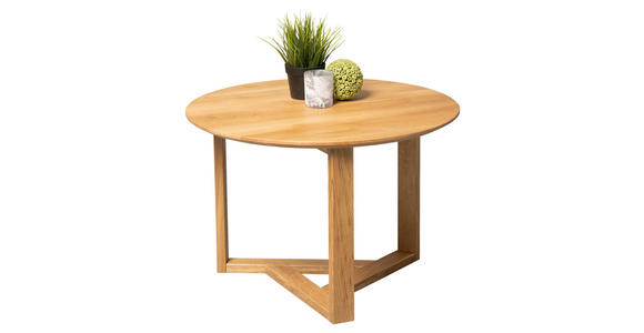 COUCHTISCH Wildeiche massiv 65/65/45 cm rund Wildeiche  - Wildeiche, Design, Holz (65/65/45cm) - Linea Natura