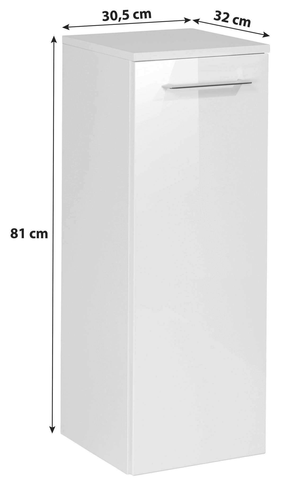 UNTERSCHRANK 30,5/81/32 cm   - Anthrazit/Silberfarben, MODERN, Glas/Holzwerkstoff (30,5/81/32cm) - Voleo