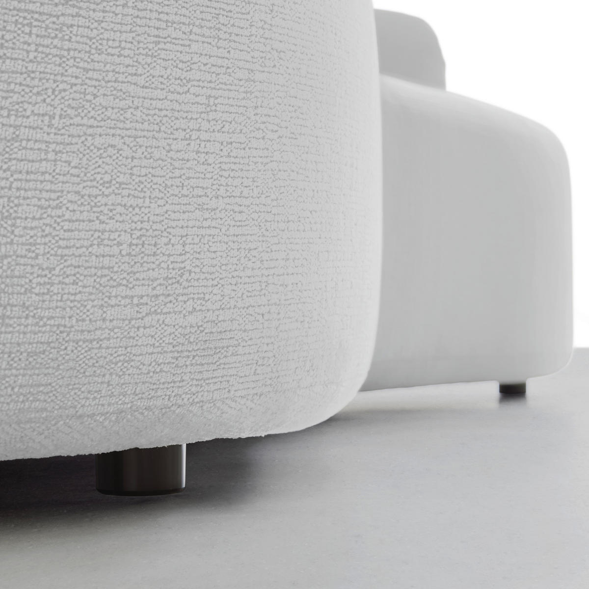 BIG SOFFA i chenille ljusgrå  - ljusgrå/svart, Modern, textil/plast (235/72/110cm) - MID.YOU