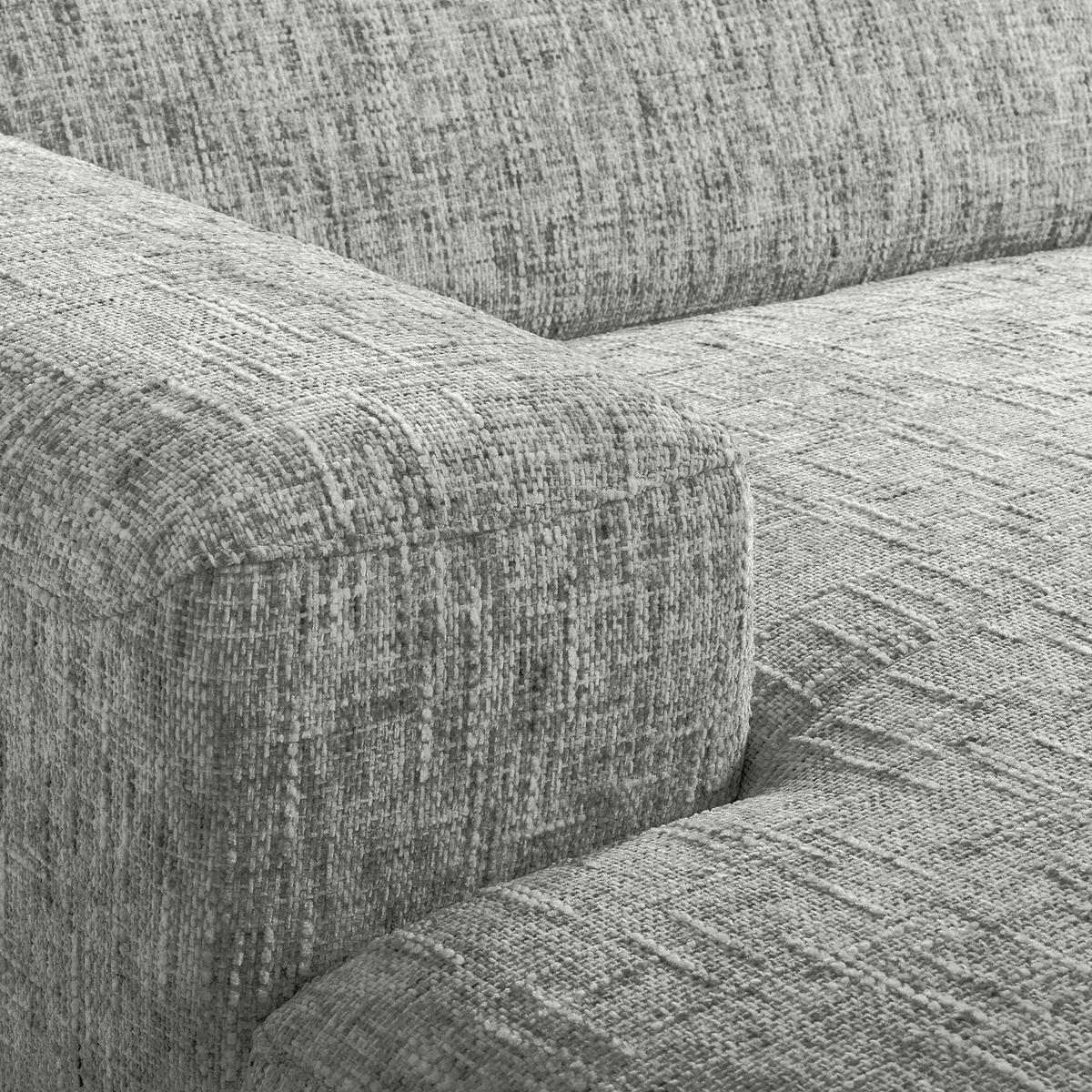 ECKSOFA PORTLAND Grau Struktur Kopfteilverstellung  - Chromfarben/Naturfarben, Design, Holz/Textil (187/295cm) - Livetastic