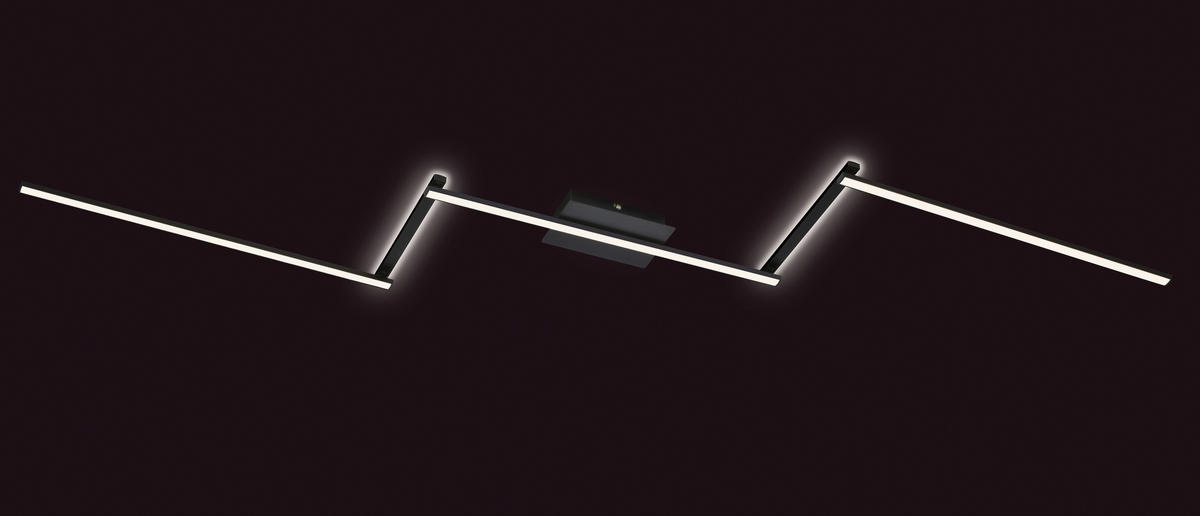 STROPNÍ LED SVÍTIDLO, 227,2/12,0/5 cm - černá, Trend, kov (227,2/12,0/5cm)