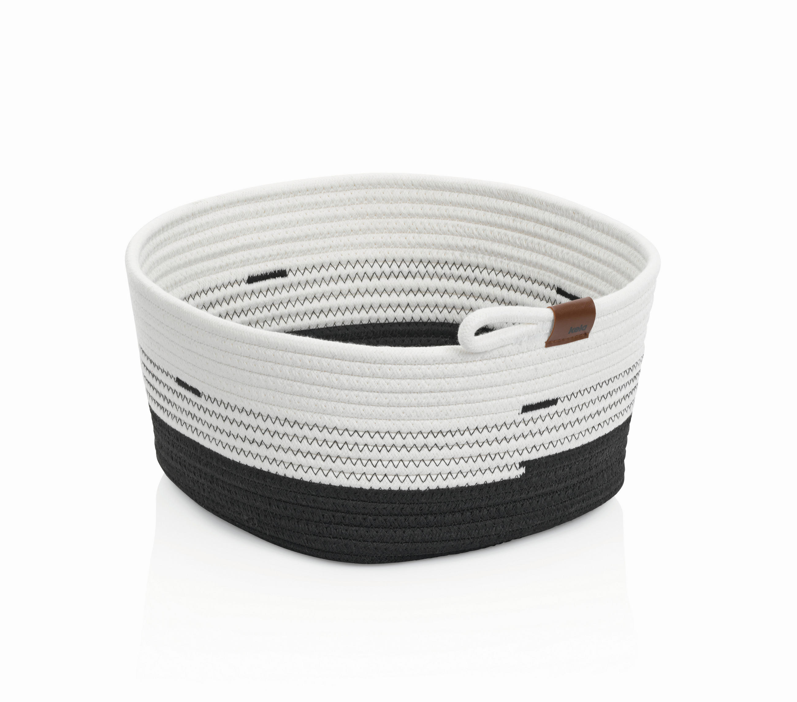 UNIVERSALKORB 32/30/17 cm   - Schwarz/Weiß, Basics, Textil (32/30/17cm) - Kela