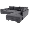 ECKSOFA Graphitfarben Cord  - Schwarz/Graphitfarben, KONVENTIONELL, Holz/Textil (298/202cm) - Carryhome