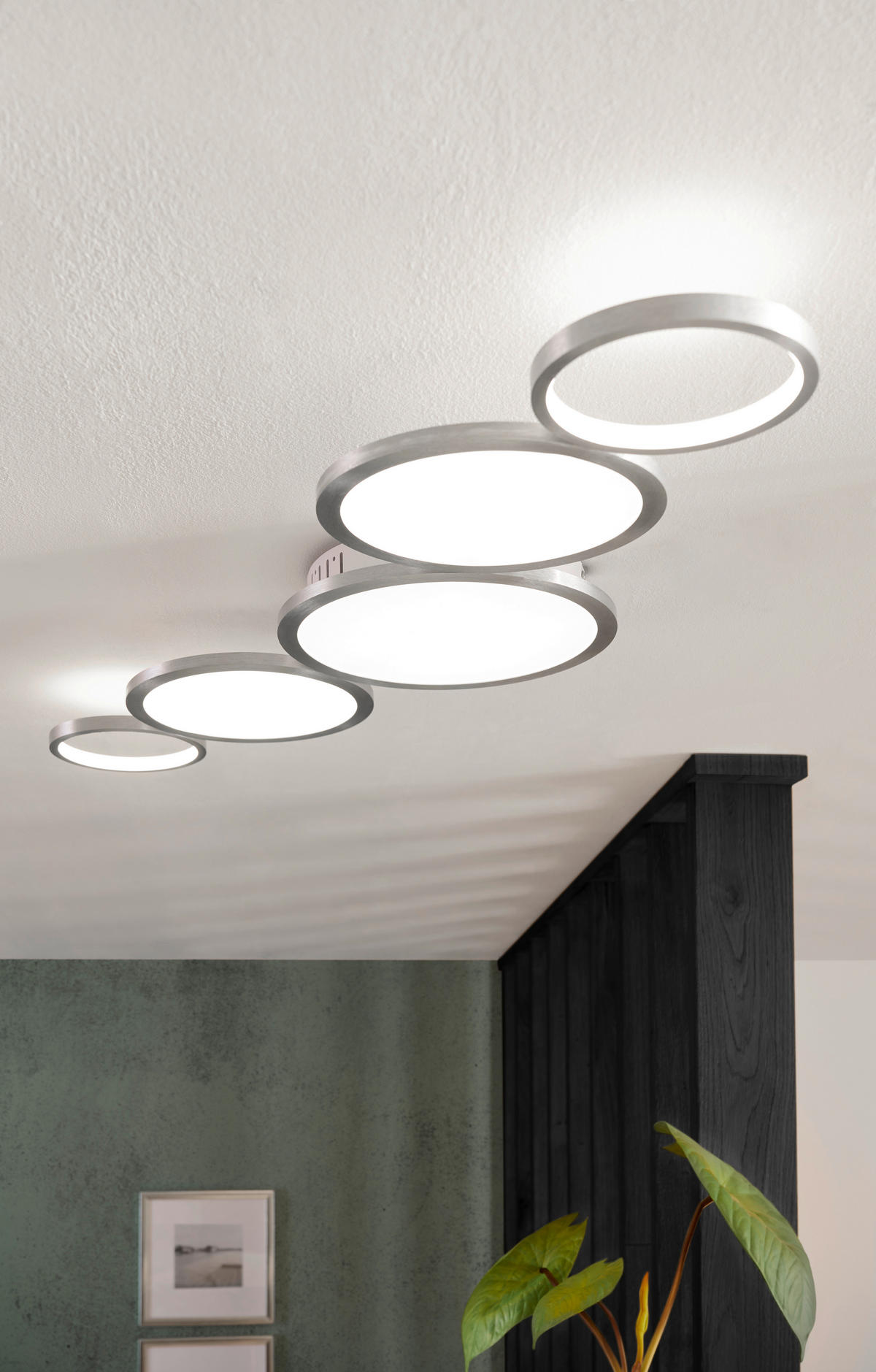LED-TAKLAMPA 107/51/6 cm  - aluminiumfärg, Design, metall/plast (107/51/6cm) - Novel