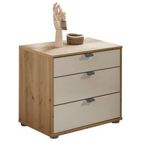 NACHTSCHRANK 40/48/43 cm  - Schieferfarben/Eiche Bianco, KONVENTIONELL, Glas/Holzwerkstoff (40/48/43cm) - Dieter Knoll