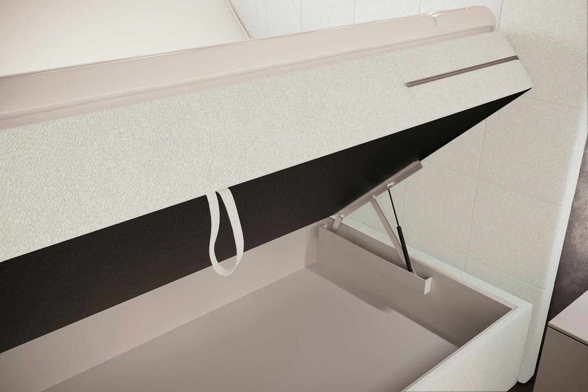 BOXBETT 160/200 cm  in Creme  - Creme, KONVENTIONELL, Kunststoff/Textil (160/200cm) - Boxxx