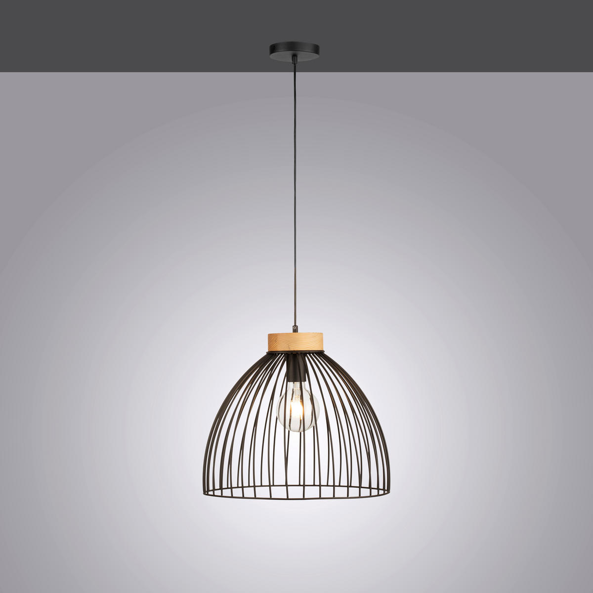 SVJETILJKA VISEĆA  - crna, Trend, drvo/metal (40/40/120cm)