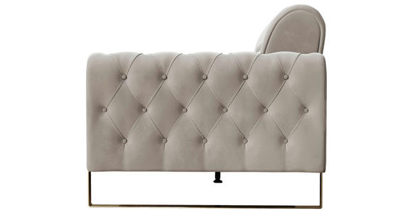3-SITZER-SOFA Velours Beige  - Beige/Goldfarben, KONVENTIONELL, Textil/Metall (264/90/97cm) - Carryhome