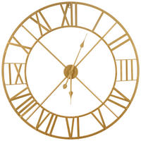 STENSKA URA  zlate barve 76 cm  - zlate barve, Trend, kovina (76cm) - Ambia Home