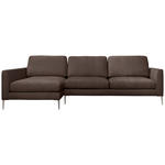 ECKSOFA Braun Chenille  - Silberfarben/Braun, KONVENTIONELL, Textil/Metall (143/284cm) - Carryhome