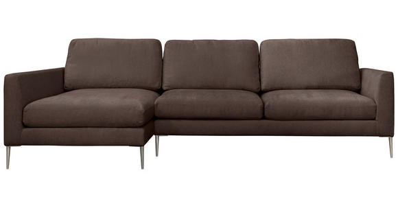 ECKSOFA Braun Chenille Rückenkissen, Rücken echt  - Silberfarben/Braun, KONVENTIONELL, Textil/Metall (143/284cm) - Carryhome
