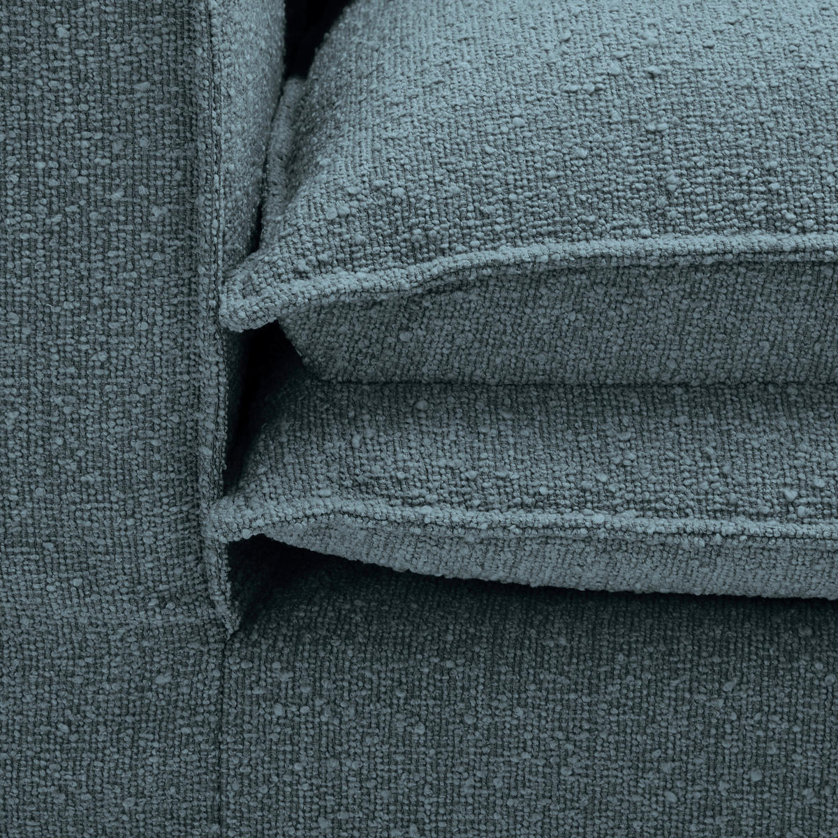 HUSSEN-3-SITZER-SOFA Bouclé Blau  - Blau/Schwarz, Trend, Kunststoff/Textil (227/92/105cm) - Livetastic
