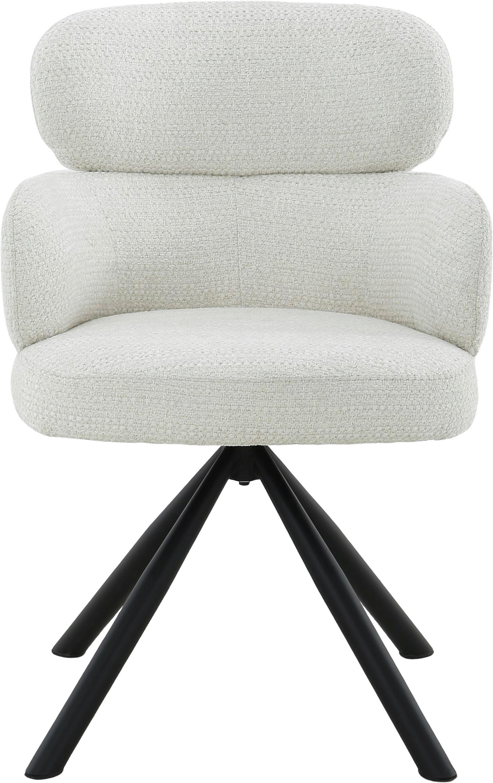 ARMLEHNSTUHL  in Eisen Webstoff  - Beige/Schwarz, MODERN, Textil/Metall (60/84/64cm) - MID.YOU