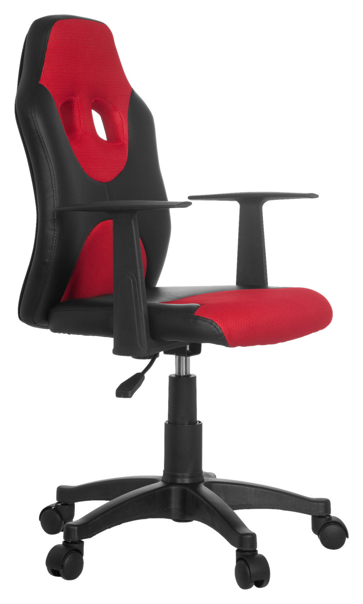 JUGENDDREHSTUHL Rot, Schwarz  - Rot/Schwarz, Basics, Kunststoff (54/90-100/48cm) - MID.YOU