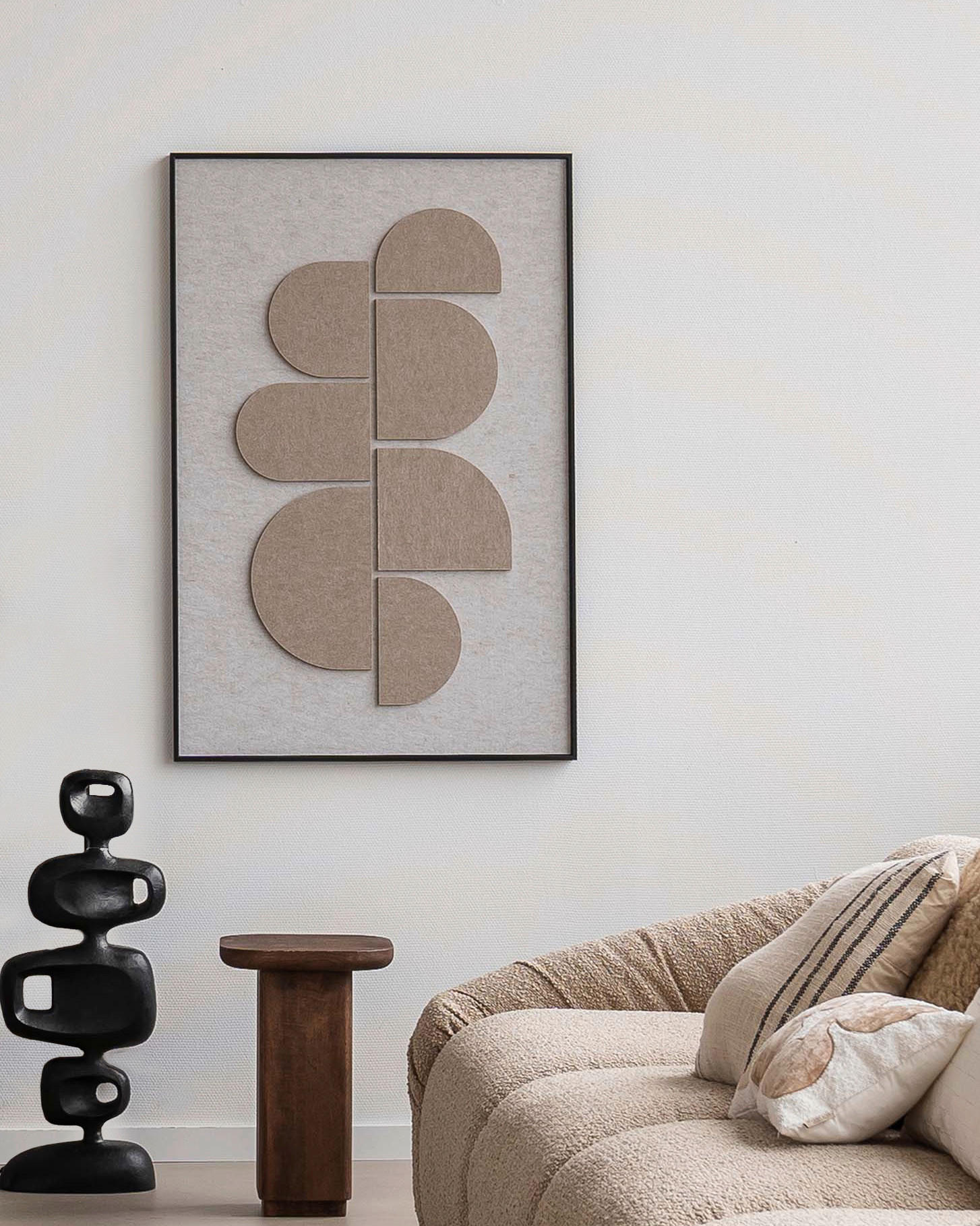 BILD Abstraktes  - Beige/Schwarz, Basics, Holz/Kunststoff (80/120/10cm)