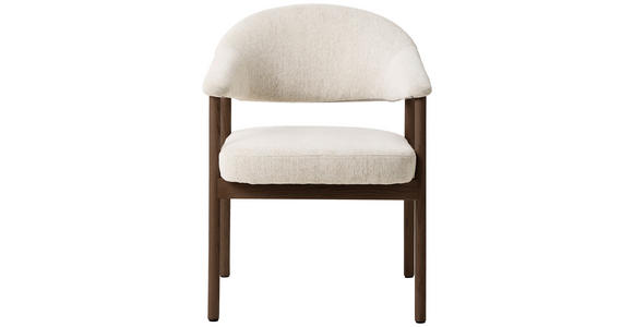 ARMLEHNSTUHL   Chenille  - Sandfarben/Dunkelbraun, KONVENTIONELL, Holz/Textil (63/81/63cm) - Ambia Home