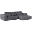 ECKSOFA Dunkelgrau Chenille  - Dunkelgrau/Schwarz, KONVENTIONELL, Kunststoff/Textil (290/203cm) - Carryhome