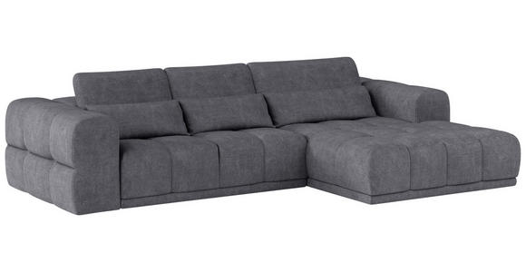 ECKSOFA Dunkelgrau Chenille  - Dunkelgrau/Schwarz, KONVENTIONELL, Kunststoff/Textil (290/203cm) - Carryhome