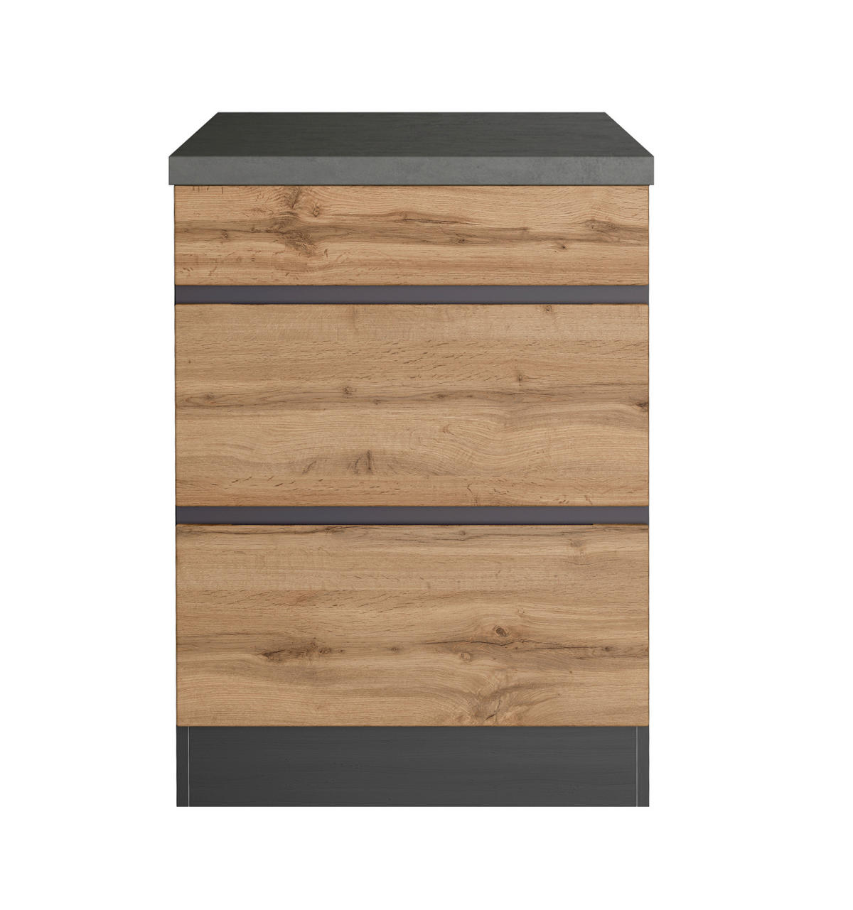 KOCHFELDUMBAUSCHRANK 60/86/60 cm  in Graphitfarben, Eiche Wotan  - Eiche Wotan/Graphitfarben, Design, Holzwerkstoff (60/86/60cm) - Held