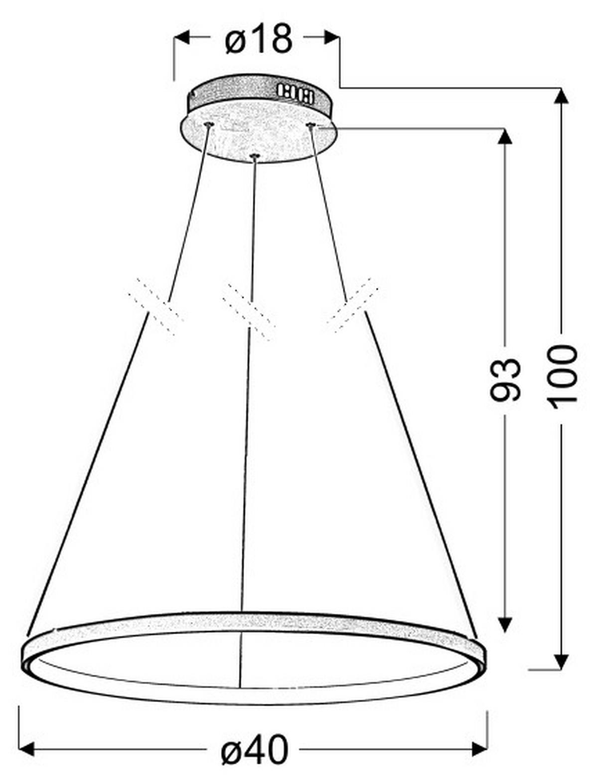 LED-PENDELLEUCHTE Lune 40/40/100 cm   - Chromfarben, Design, Metall (40/40/100cm)