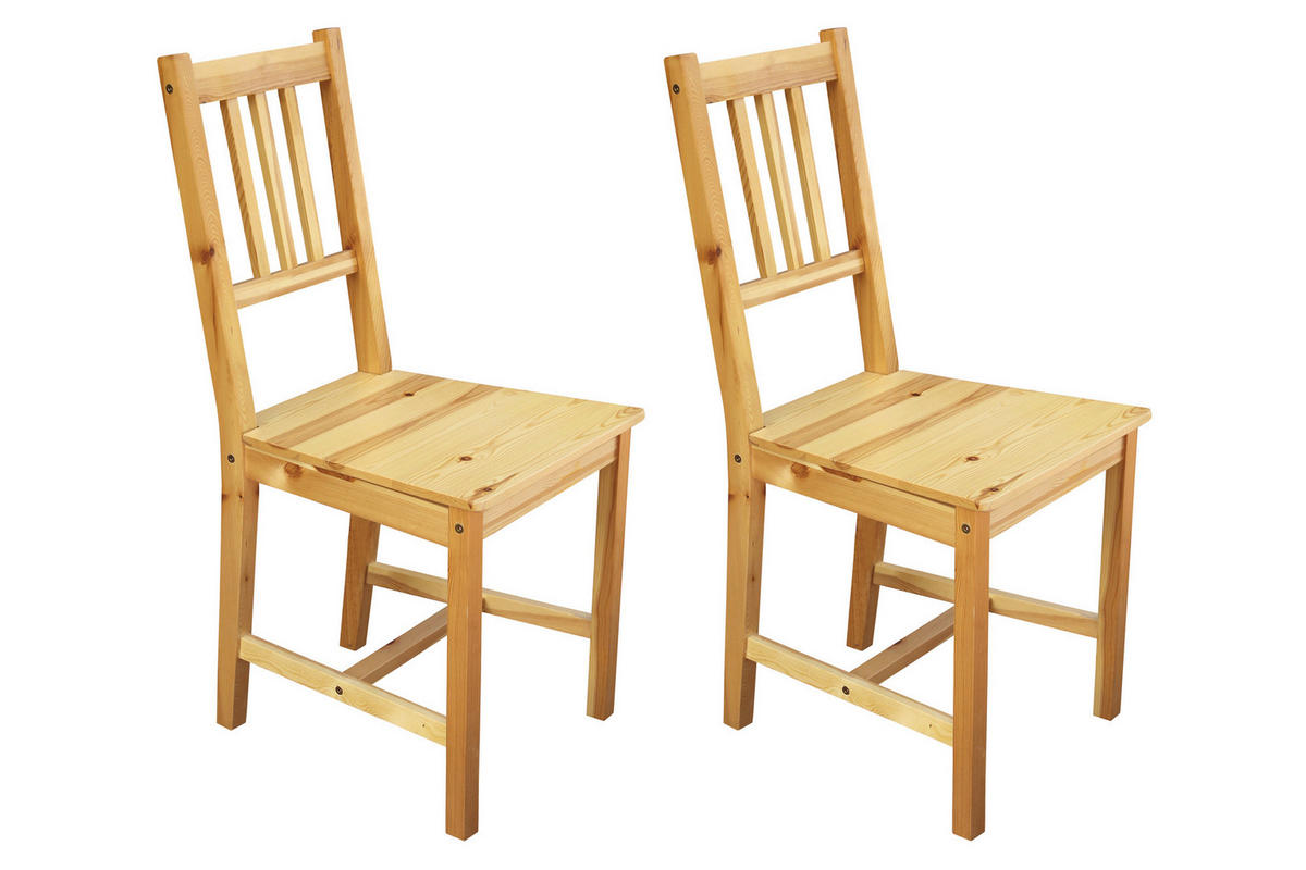 STUHL-SET 2 Stück  in  - Naturfarben, Design, Holz (42/92/42cm) - Livetastic
