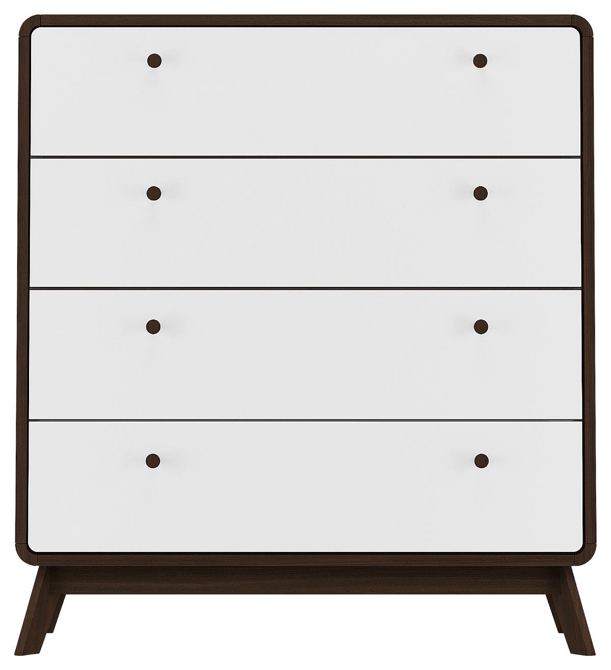 KOMMODE Cassie  in 80/88/39 cm  - Walnussfarben/Weiß, Design, Holzwerkstoff (80/88/39cm) - MID.YOU