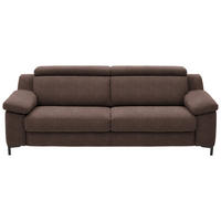 3-SITZER-SOFA in Chenille Dunkelbraun  - Dunkelbraun/Schwarz, Design, Textil/Metall (230/104/104cm) - Valdera