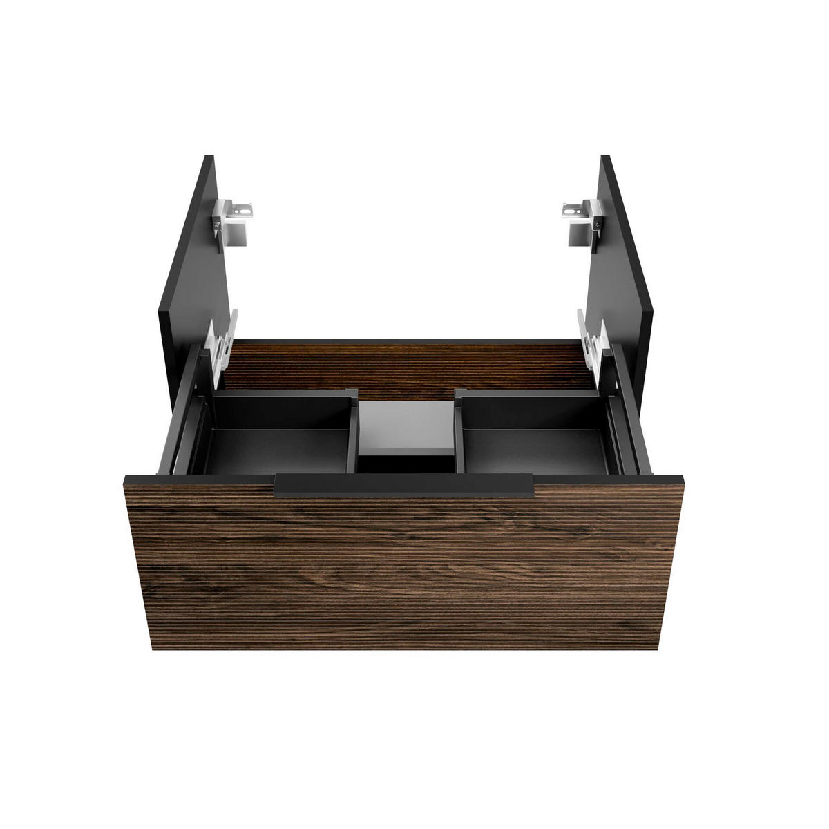 WASCHTISCHKOMBI  - Eiche dunkel/Schwarz, Basics, Holzwerkstoff/Stein (70,5/15,2/46,5cm) - MID.YOU