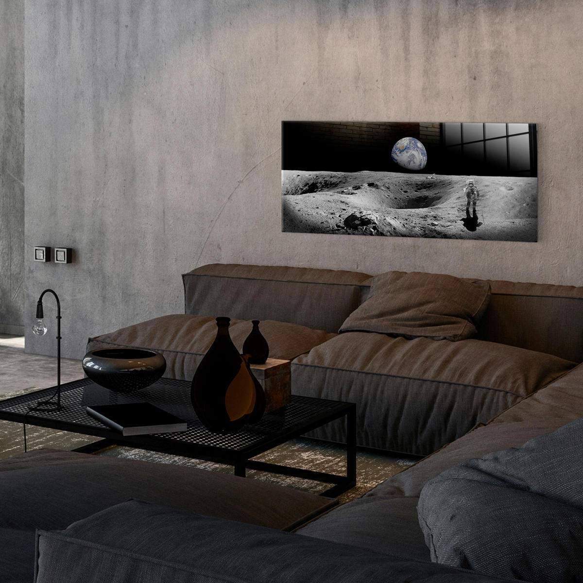 GLASBILD 125/50 cm  - Multicolor, Basics, Glas/Papier (125/50cm)