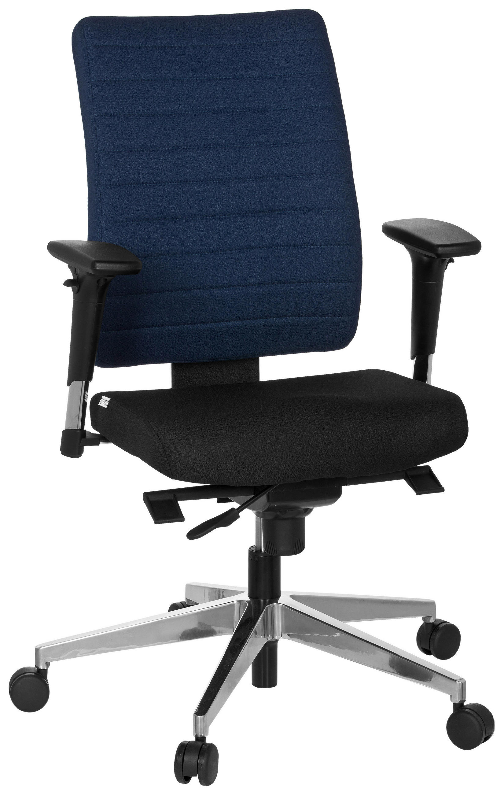 DREHSTUHL Flachgewebe Blau, Schwarz  - Chromfarben/Blau, MODERN, Kunststoff/Textil (57/123/45cm) - MID.YOU