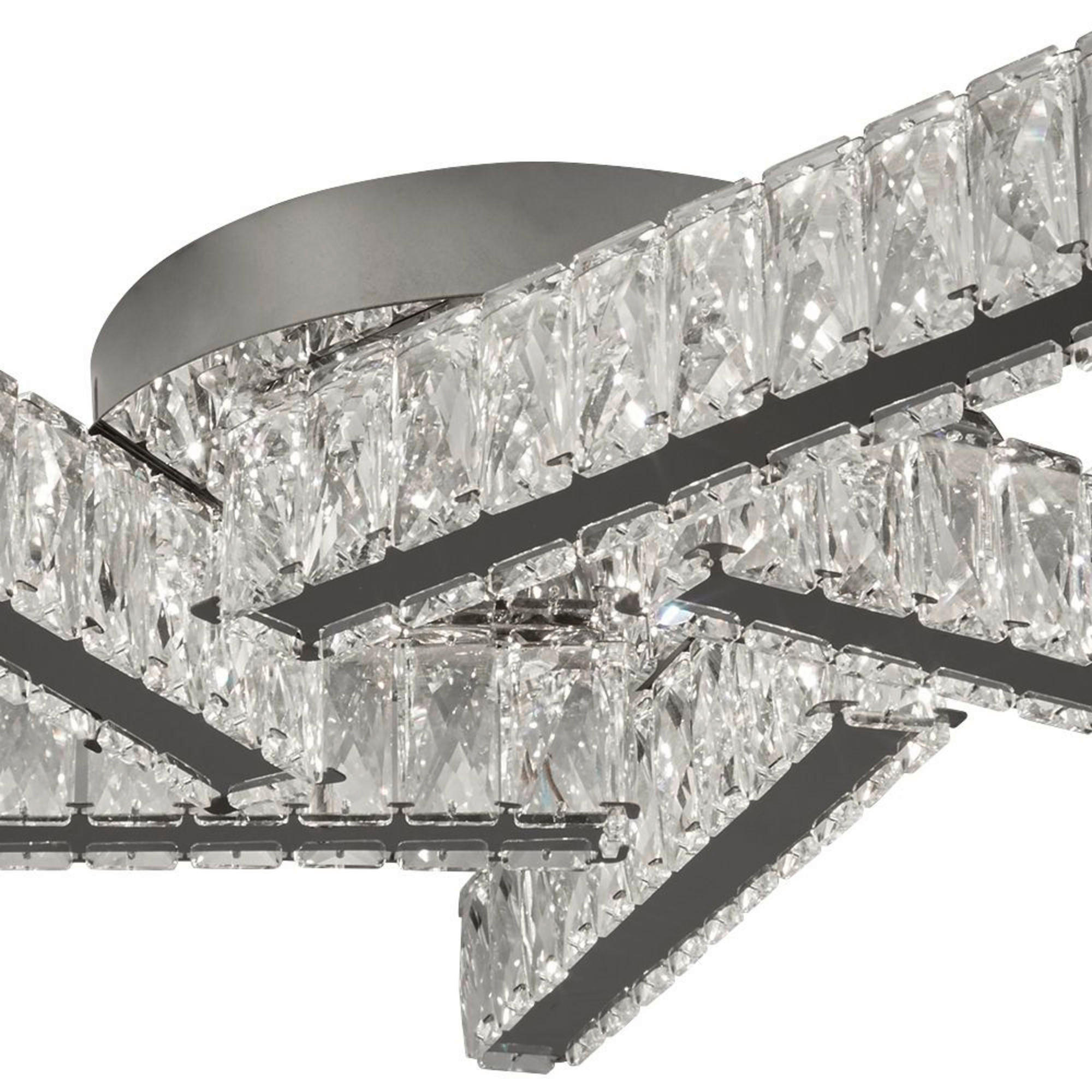 LED-TAKLAMPA Clover  - klar/kromfärg, Design, metall/glas (51/9/51cm)