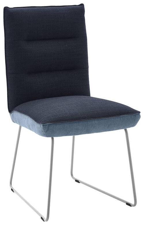 STUHL  in Stahl Flachgewebe Metall, Textil  - Blau/Edelstahlfarben, Design, Textil/Metall (49/93/59cm) - Dieter Knoll