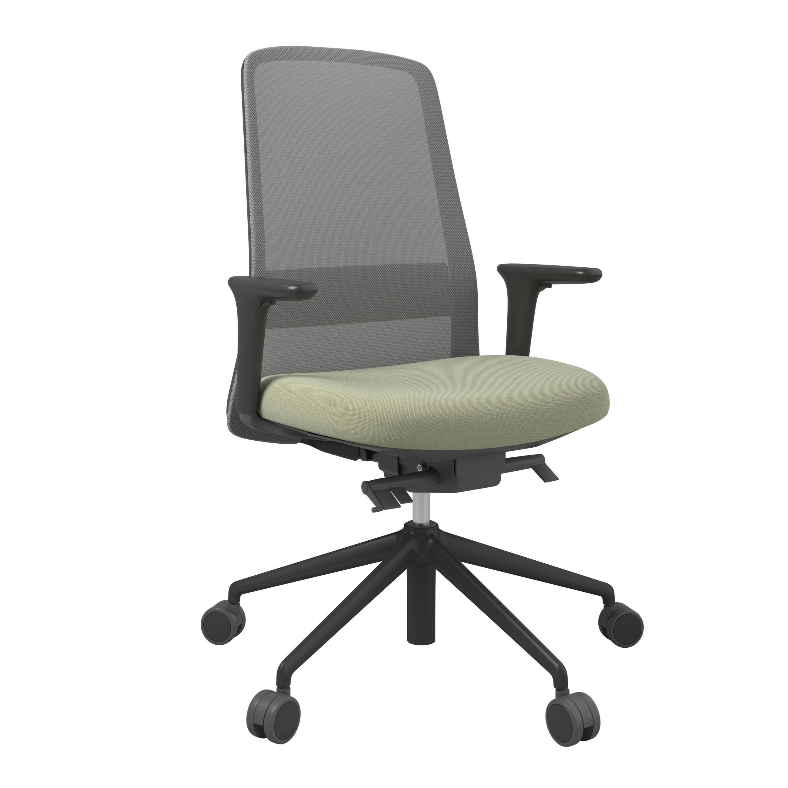 XXXLutz Drehstuhl Grau, Schwarz, 70x103-115x70 cm