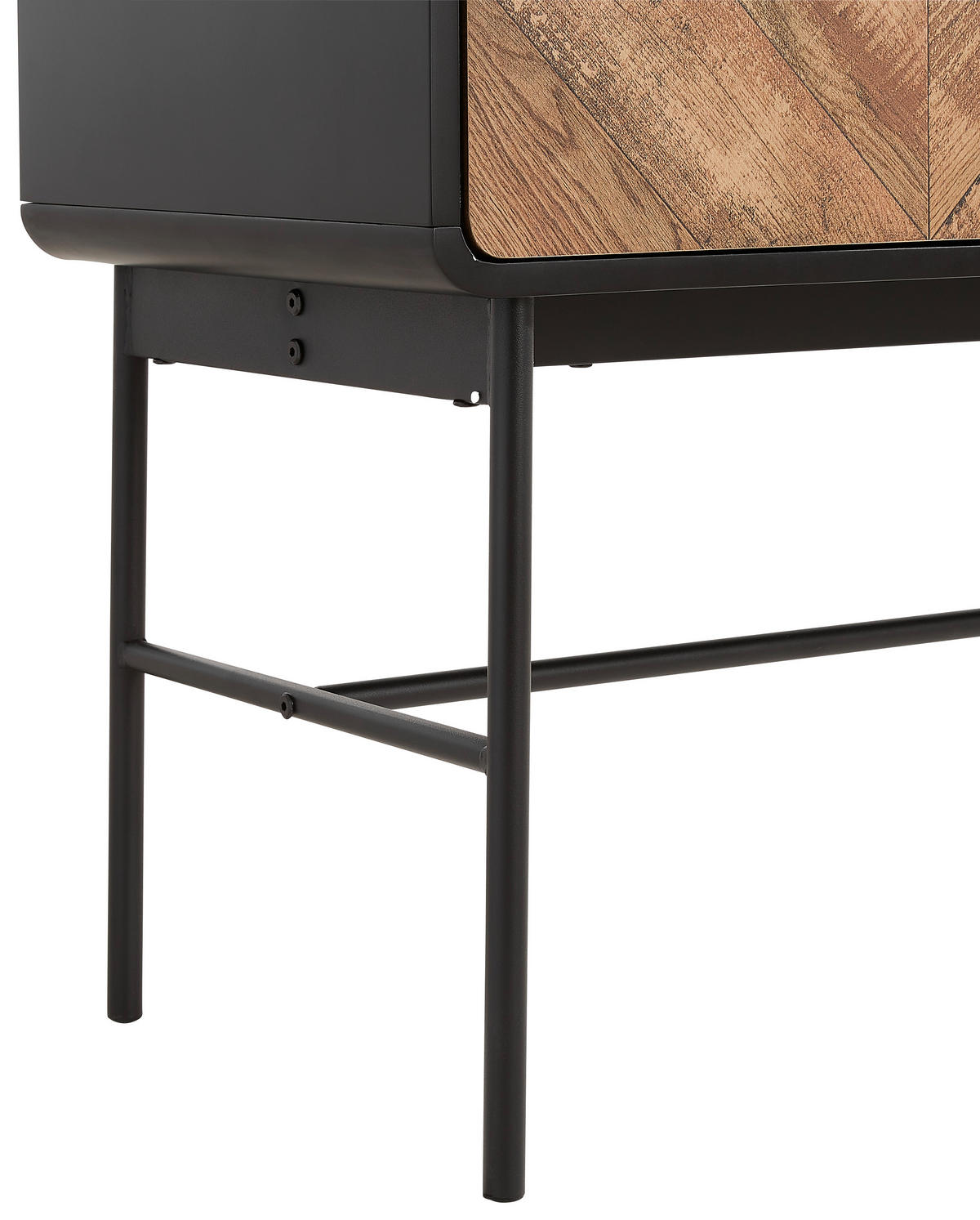 KOMODA, črna, barve hrasta  - črna/barve hrasta, Moderno, kovina/leseni material (108/82/40cm) - Mömax
