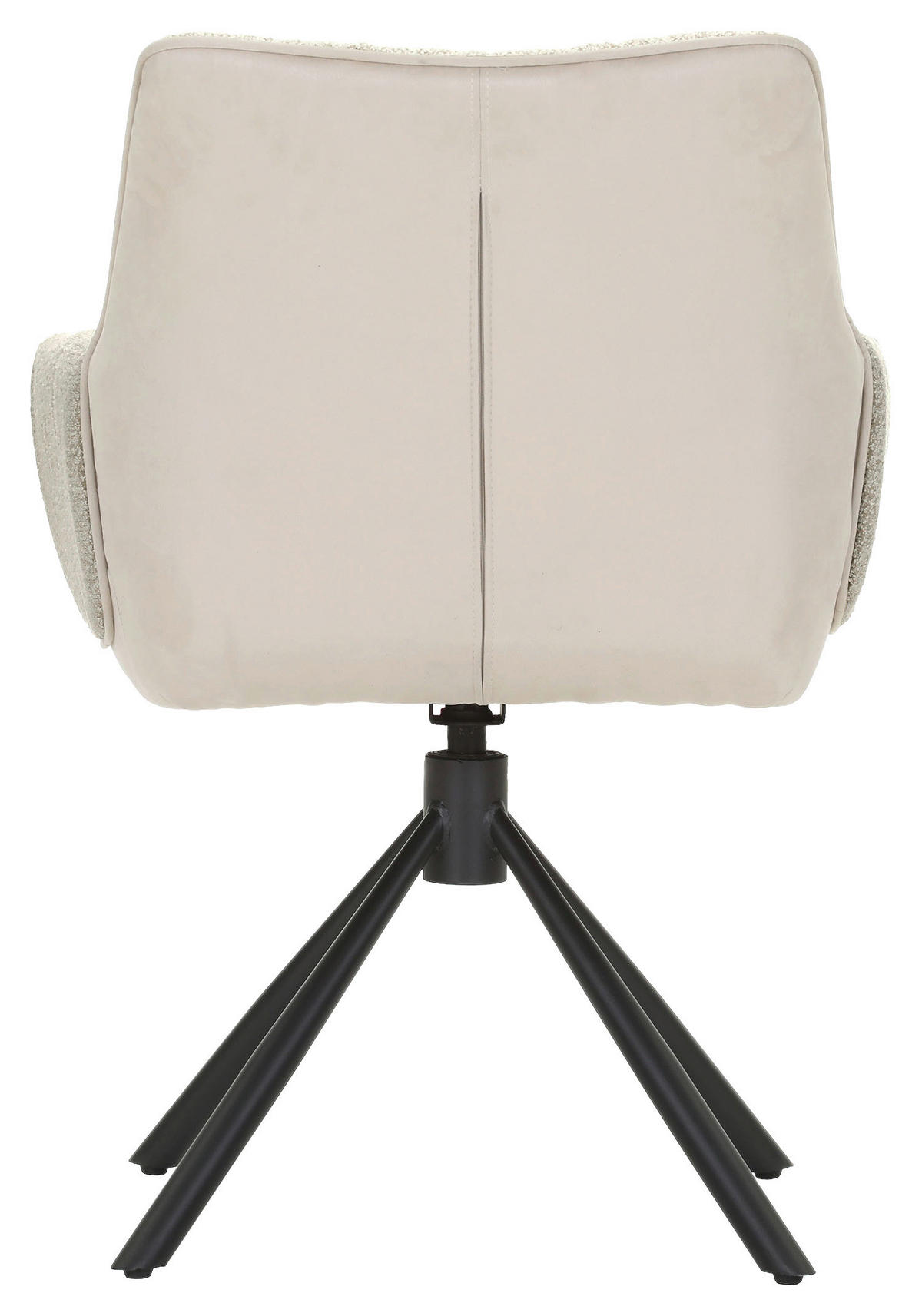 ARMLEHNSTUHL  Wippfunktion, Sitzfläche 360° drehbar, automatische Rückholfunktion Chenille, Mikrofaser  Beige  - Beige/Schwarz, Design, Textil/Metall (62/87/64cm) - Novel