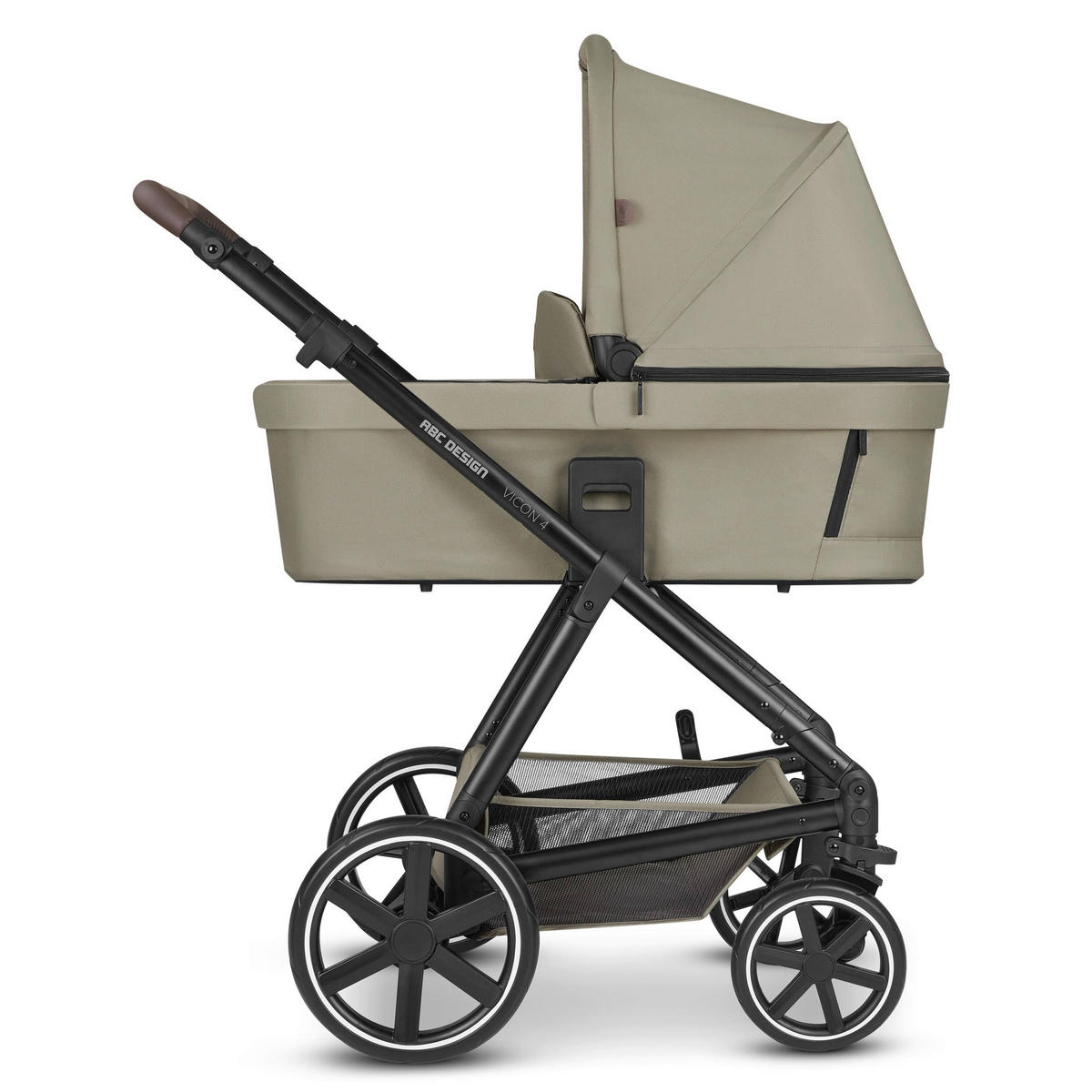KINDERWAGENSET  Vicon 4  Reed  - Beige/Schwarz, Basics, Textil/Metall (91/61/110cm) - ABC Design