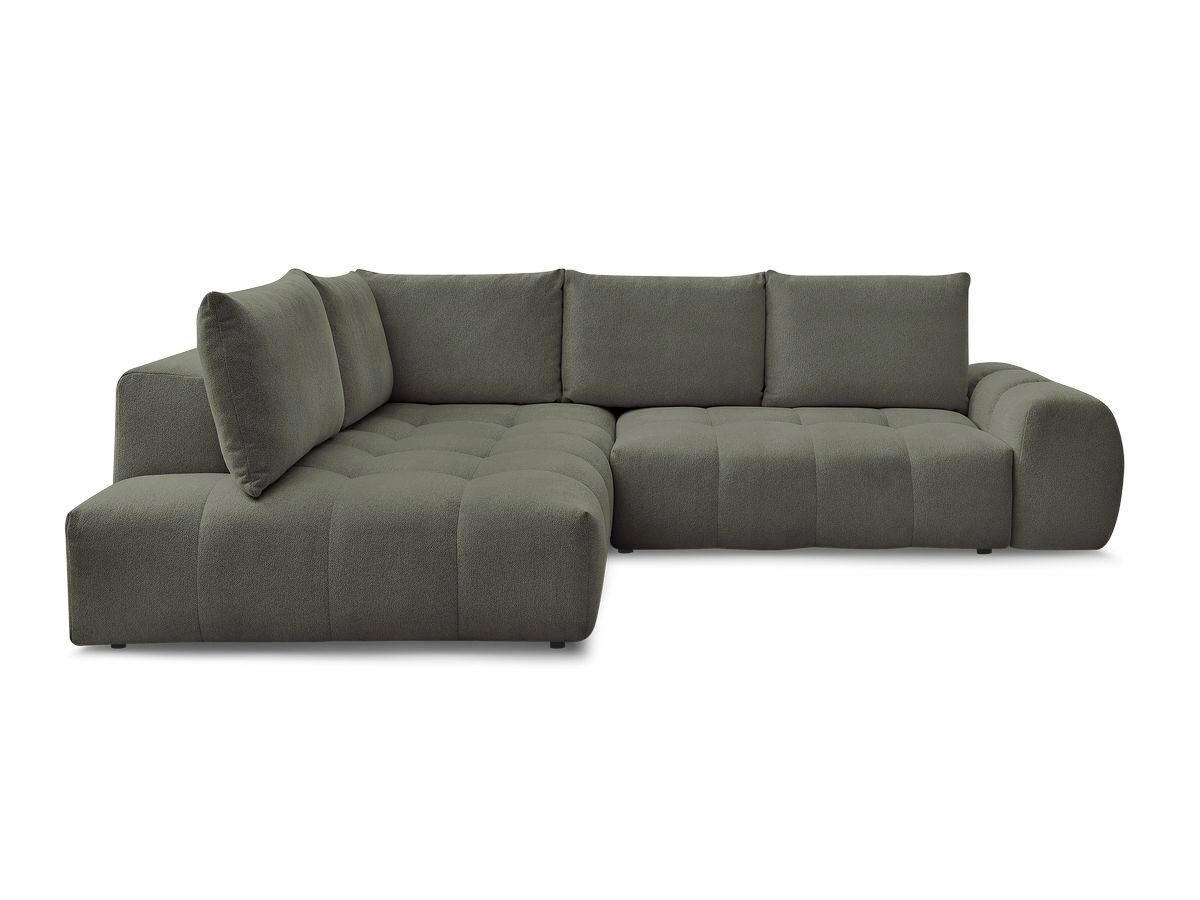 ECKSCHLAFSOFA EVEREST  mit Rücken echt, Armteil links, Armteil rechts Flachgewebe Grün  - Schwarz/Grün, MODERN, Kunststoff/Textil (320/212cm)